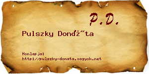 Pulszky Donáta névjegykártya